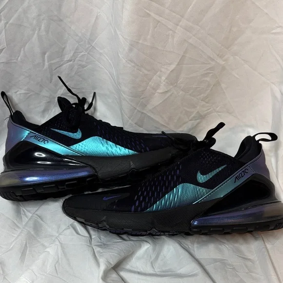 Nike Air Max 270 Black with Purple and Pink Accents - Picture 9 of 10